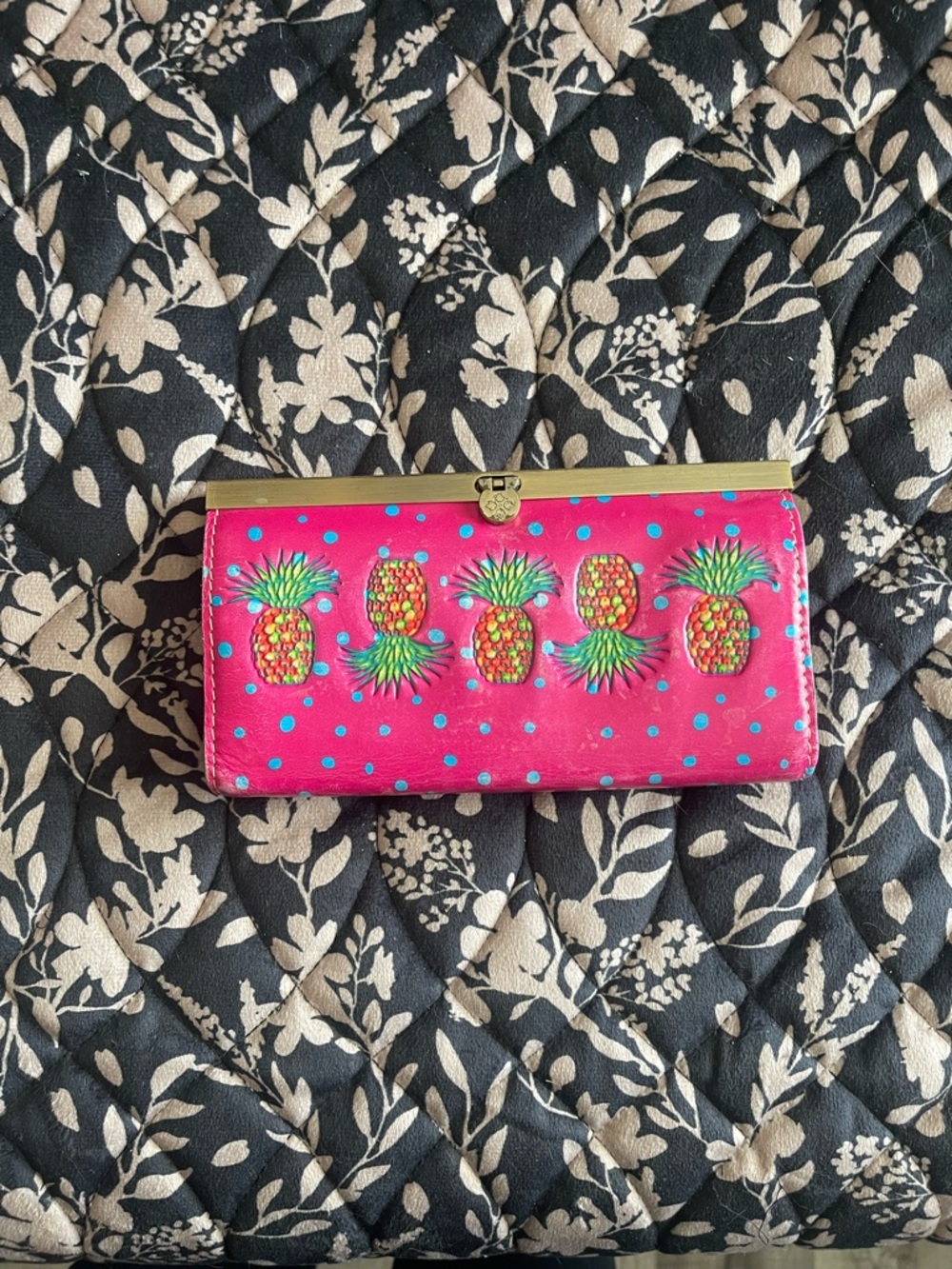 Bright Pink Pineapple Print Women's Wallet